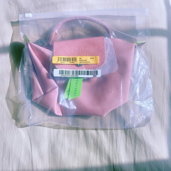 LONGCHAMP LE PLIAGE GREEN POUCH PINK - Picture 2 of 12